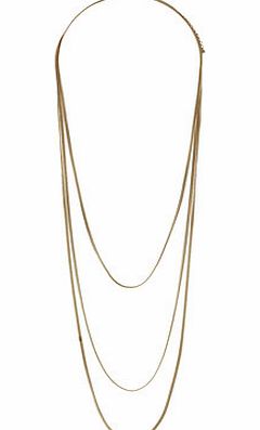 Dorothy Perkins Womens Multirow Long Necklace- Gold DP49814723