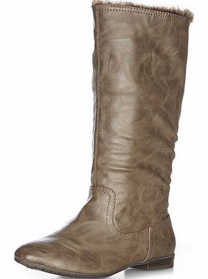 Dorothy Perkins Womens Mushroom knee-high boots- Mushroom