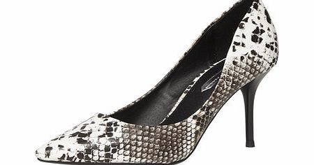 Dorothy Perkins Womens Natural snake effect court shoes- White