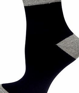Dorothy Perkins Womens Navy and Silver Socks- Blue DP16303223