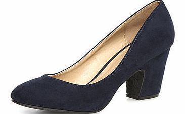 Dorothy Perkins Womens Navy block heel comfort court shoes- Blue
