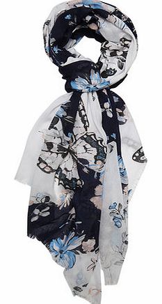 Dorothy Perkins Womens Navy Butterfly Oversize Scarf- Blue