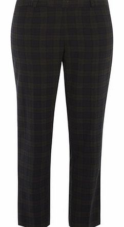 Dorothy Perkins Womens Navy Check Flatfront Trousers- Navy