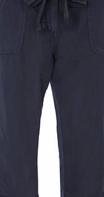 Dorothy Perkins Womens Navy Drapey Crop Trousers- Blue DP74424702
