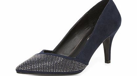 Dorothy Perkins Womens Navy embellished pointed court shoes-