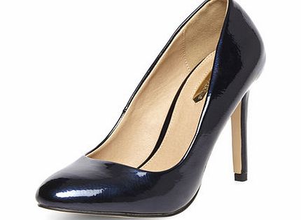 Dorothy Perkins Womens Navy high almond toe court shoes- Navy