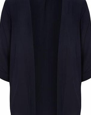 Dorothy Perkins Womens Navy Roll Sleeve Kimono- Blue DP05523530