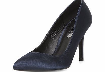 Dorothy Perkins Womens Navy satin point heels- Navy DP22261330