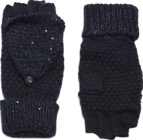 Dorothy Perkins, 1134[^]262015000713128 Womens Navy Sequin Fingerless Gloves- Blue