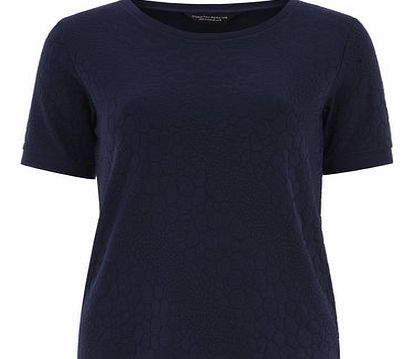 Dorothy Perkins Womens Navy Textured Tee Style Sweat- Blue