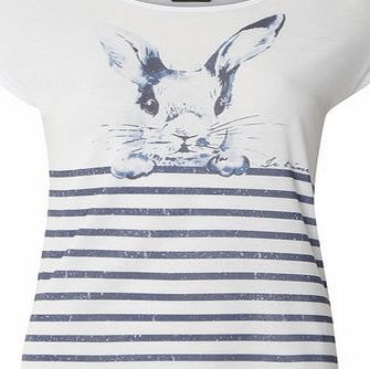 Dorothy Perkins Womens Novelty Bunny Tee- White DP56427628
