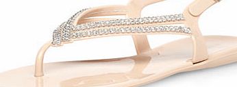 Dorothy Perkins Womens Nude diamante jelly sandals- Nude