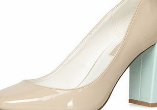Dorothy Perkins Womens Nude high block heel court shoes- Nude