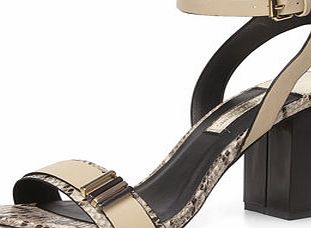 Dorothy Perkins Womens Nude high block heel sandals- Nude