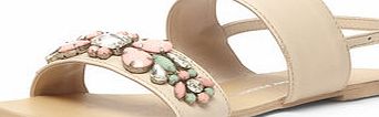 Dorothy Perkins Womens Nude leather flat sandals- Nude DP22314483