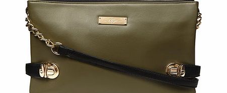 Dorothy Perkins Womens Olive compartment shoulder bag- Green