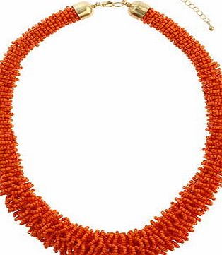 Dorothy Perkins Womens Orange Beaded Necklace- Orange DP49815951