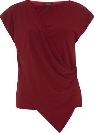 Dorothy Perkins, 1134[^]262015000708870 Womens Oxblood Jersey Wrap Top- Red DP05608500