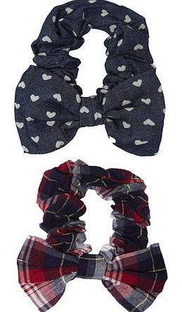 Dorothy Perkins Womens Pack of 2 Scrunchies- Blue DP11134841