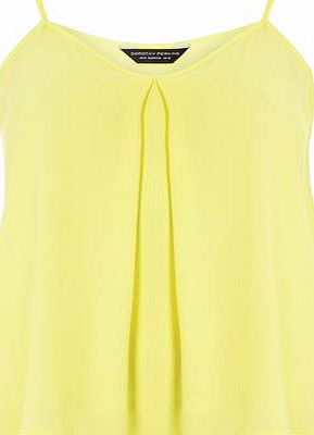Dorothy Perkins Womens Pale Yellow Pleated Cami Top- Yellow