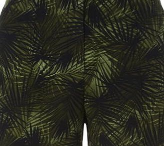 Dorothy Perkins Womens Palm print crepe shorts- Green DP66807703