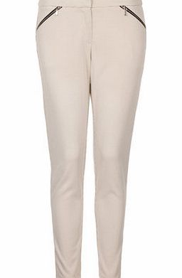 Dorothy Perkins Womens Paper Dolls Nude Tapered Trousers- White