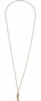 Womens Parrot Charm Long Necklace- Gold DP49814253