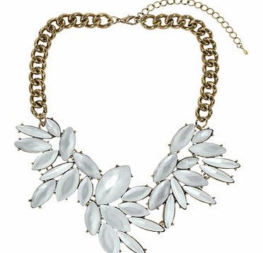 Womens Petal Stone Short Necklace- Gold DP49814557
