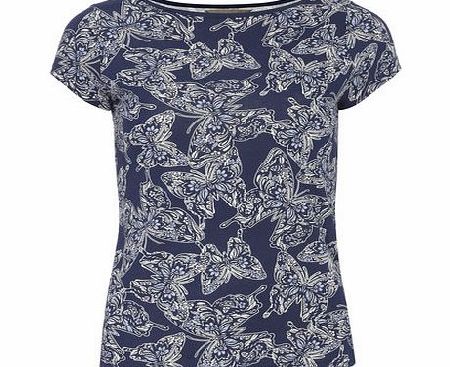 Dorothy Perkins Womens Petite butterfly t shirt- Blue DP79297123