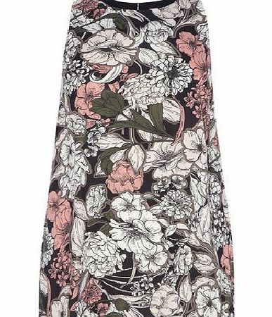 Dorothy Perkins Womens Petite floral split top- Multi Colour