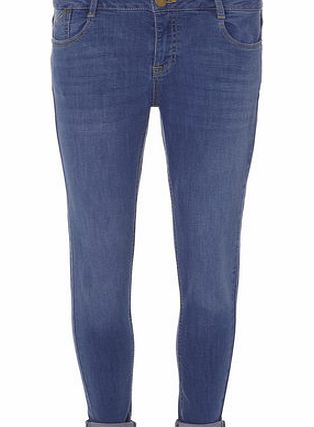 Womens Petite Harper roll up jeans- Blue