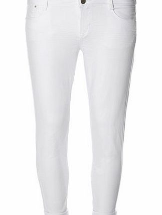 Dorothy Perkins Womens Petite ``Harper`` roll up jeans- White