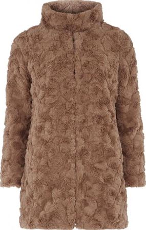 Dorothy Perkins, 1134[^]262015000708622 Womens Petite Mink Longline Fur Coat- Brown