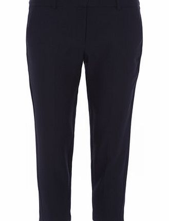 Dorothy Perkins Womens Petite Pique Ankle Trousers- Navy