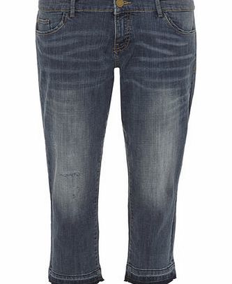 Dorothy Perkins Womens Petite ``Riley`` raw hem jeans- Blue