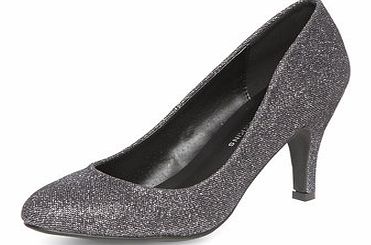 Dorothy Perkins Womens Pewter shimmer mid height court- Pewter