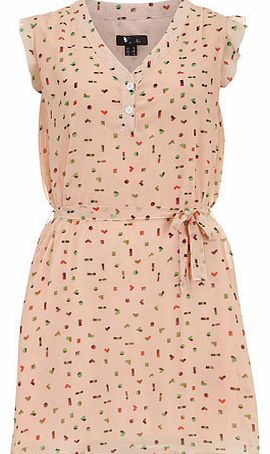 Womens Pink Confetti Print Dress- Pink DP61650167