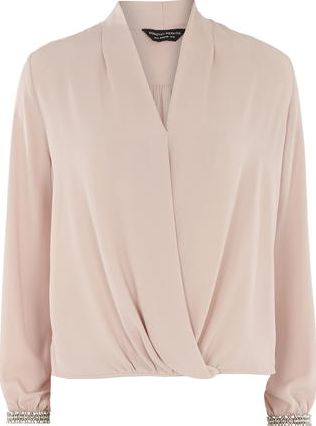 Dorothy Perkins, 1134[^]262015000707765 Womens Pink Embellished Cuff Blouse- Pink