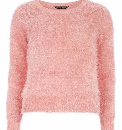 Dorothy Perkins Womens Pink Fluffy Jumper- Rose DP55144555