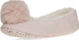 Dorothy Perkins, 1134[^]262015000712051 Womens Pink pompom ballerina slippers- Pink