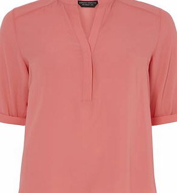 Dorothy Perkins Womens Pink Roll sleeve Shirt- Pink DP05522414
