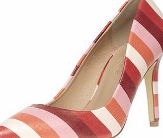 Dorothy Perkins Womens Pink stripe high pointed court- Pink