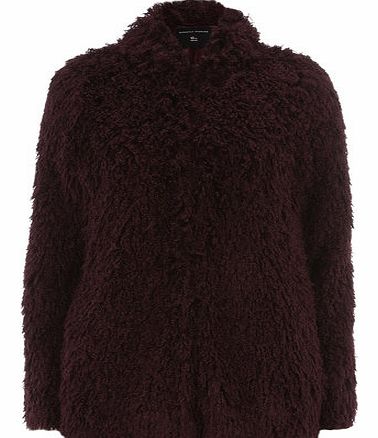 Dorothy Perkins Womens Port Curly Faux Fur Throw On Coat-