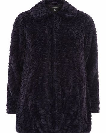 Dorothy Perkins Womens Port Faux Fur Coat- Burgundy DP98518049