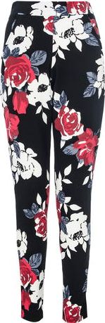 Dorothy Perkins, 1134[^]262015000709980 Womens Quiz Flower Print Trousers- Black