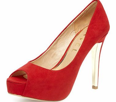 Dorothy Perkins Womens Ravel Peep toe court shoe- Red DP23000586