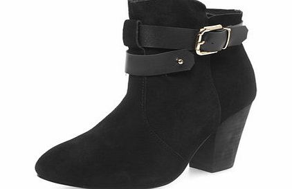 Womens Ravel Stacked heel ankle boots- Black
