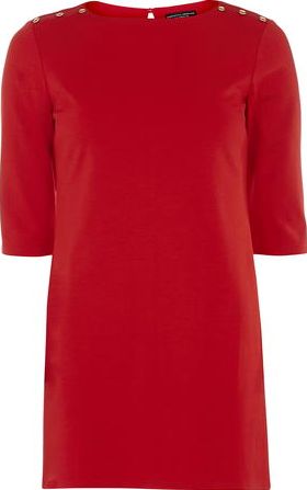 Dorothy Perkins, 1134[^]262015000708518 Womens Red Button Detail Tunic- Red DP05575226