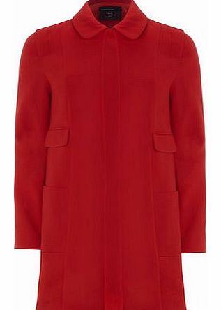 Dorothy Perkins Womens Red Crepe Princess Coat- Red DP98518500