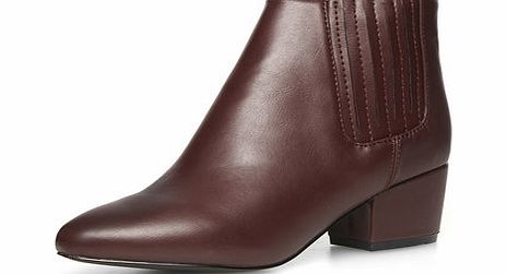 Dorothy Perkins Womens Red elastic block heel boots- Red